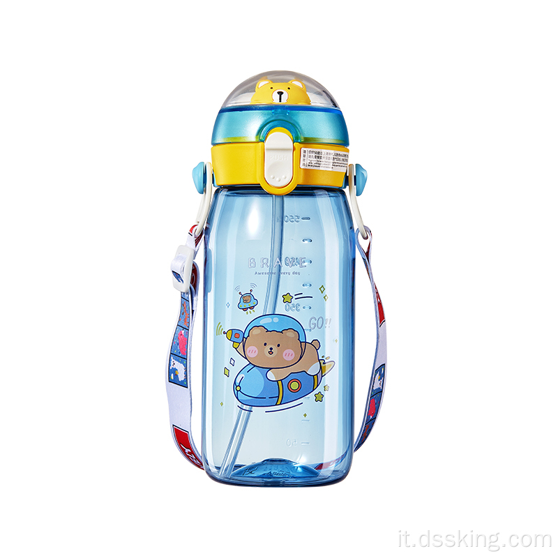 2022 Nuovo design Design Tritan Plastic BPA GRATUITA di bottiglia d&#39;acqua gratuita Bear per bambini Sport bottiglia Safe