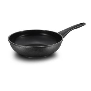 Black Carved Aluminium Die-casting Deep Fry Pan