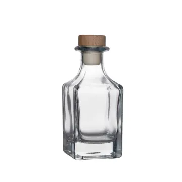 Square Empty Glass Liquor Bottle