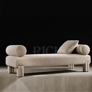 Modern Luxury Fabric Ottoman Bench for Bedroom