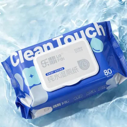 80 Sheets Flushable Biodegradable Wet Wipes, Mild & Skin-Friendly Fresh Wipes