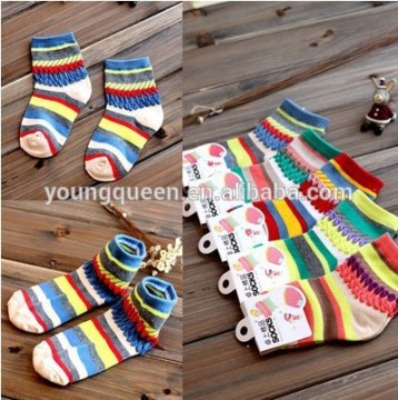 HW191 Children's socks wholesale cotton stripe boys and girls socks