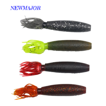 NEWMAJOR 5pcs Softbait 9cm 10g Fat Ika Silicone Swimbait for Sea Bass and Perch Fishing