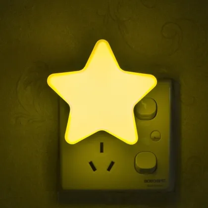 LED Plug-in Lamp Sensor Controlled Pentagram Night Light Take Good Care Children Sleep