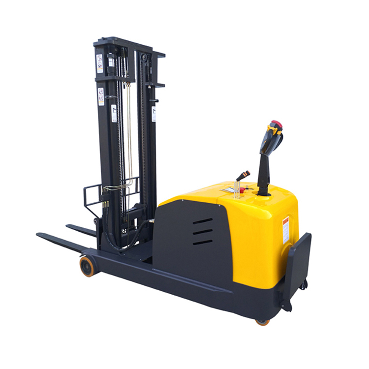 2 Ton Electric Reach Stacker with Pallet Fork Lift Truck - Full Electric Stand-Up Stacker