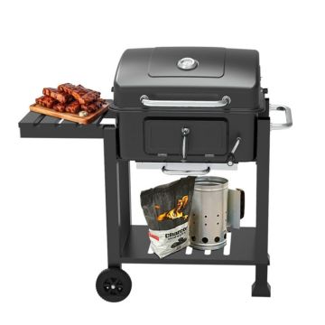 Popular Heavy Duty Backyard Outdoor Barbeque Smoker Bbq Grill Trolley Charcoal Barbecue Grill With Side Table