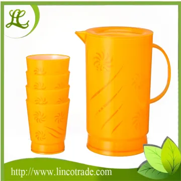Promotion BPA Free 2.1L Plastic Water Jug With 4 Cups