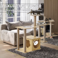 Compact Classic Cat Tree Tower Sisal Scratching Post 4-Level Eco-Friendly Design for Small Apartment Space Efficient Furniture