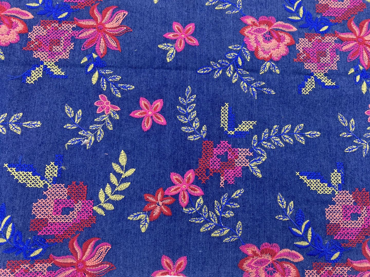 Denim Embroidery Fabric