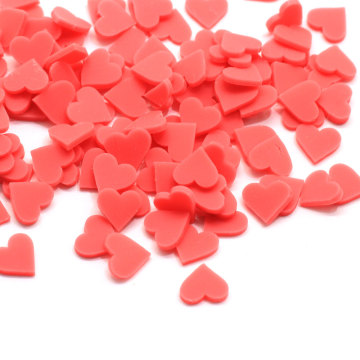 8mm arcilla polimérica roja corazones aditivos de limo suministros rebanadas de cobertura Sprinkles Kit de bricolaje para limo crujiente transparente esponjoso