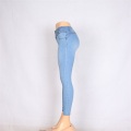 Kustomisasi Jeans Wanita Biru Pinggang Tinggi