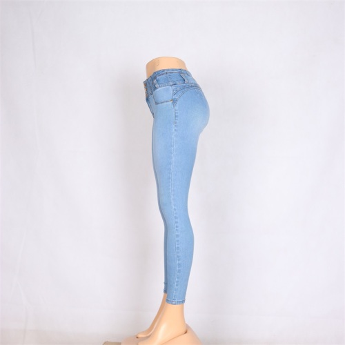 High Waist Light Blue Women's Jeans Customization