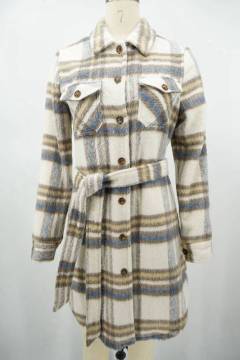 Shell 100% tweeds de poliéster 385G Damas abotonadas