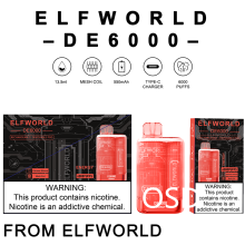 Үнэ ELF Дэлхийн De6000 De6000 Puff нь нэг удаагийн вап