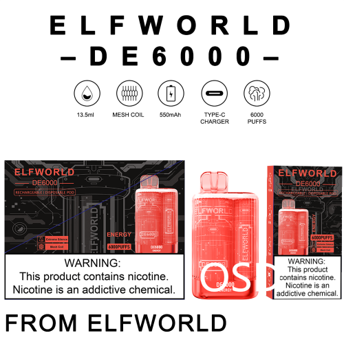 Harga ELF World De6000 Puffs Vape sekali pakai