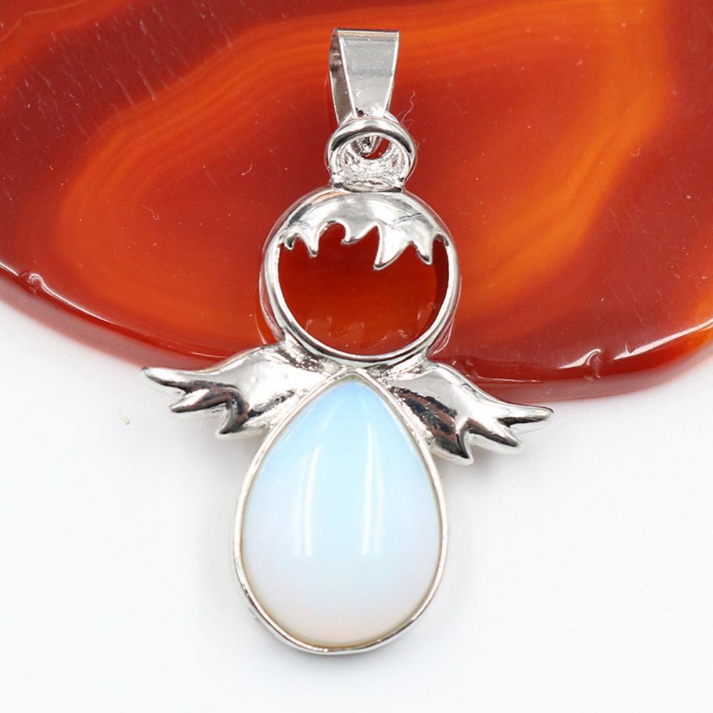 Collier aile d&#39;ange pendentif en cristal de guérison collier de pierres précieuses d&#39;équilibre de chakra pour femmes