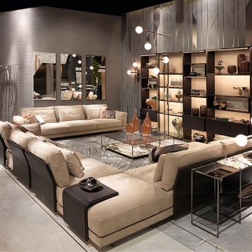 KF CASA Luxury Modular Sofa Set: Fabric Lounge Suite for Villa Living Room