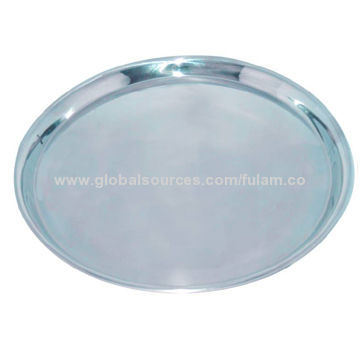 Stainless Steel Tray, Round Shape, Made of Stainless Steel, Measures 28cm
