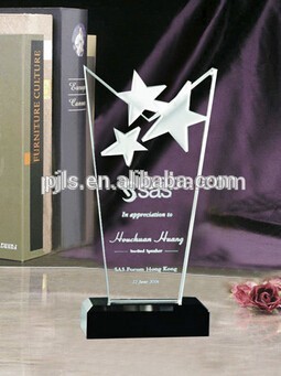 Star crystal trophies and awards for souvenirs gift