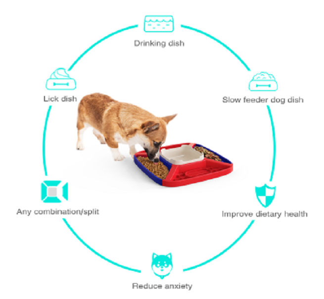 Pet Feeders Drinking Water Slow Food Plate Details 1