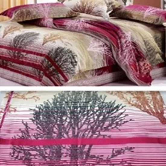 tree design disperse print brushed polyester fabric for bedsheet fabric