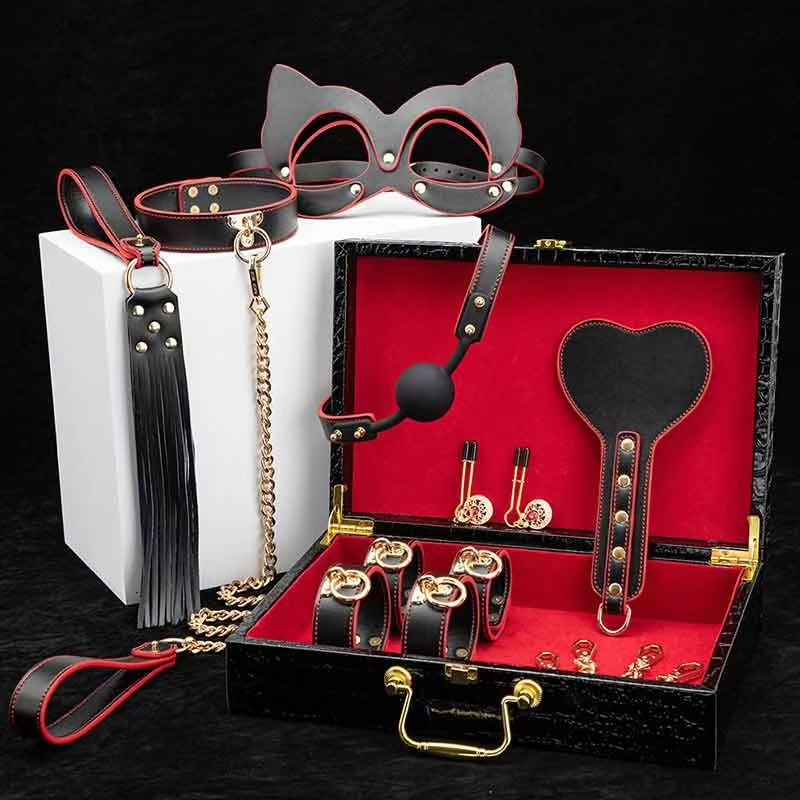SM leather bundle sex eight-piece set
