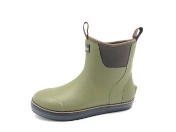 Men's Deck Boots Waterproof Ankle Rubber Rain Boots High-Performance Saltwater Fishing Booties