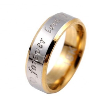 Yiwu Aceon Stainless Steel Gold Plated Beveled Edge Heart Ring