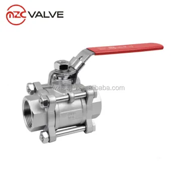 1-1/2" 3PC Stainless Steel Casting Ball Valve NPT Screw Ends with Locking Device,CF8M 1000PSI