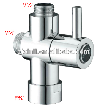 Diverter in ottone per doccia, kit doccia acqua separata deviatore d'acqua, m1/2 "-m1/2" -f3/4 "
