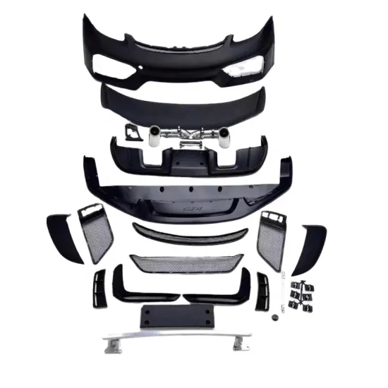 Custom Porsche 718 Boxster GT4RS Front Bumper, Rear Lip, Fender, and Exhaust Kit