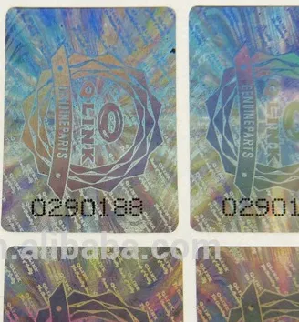 Innovative serial number hologram sticker