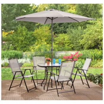 Outdoor Coffee Shop Tables and Chairs with Umbrellas