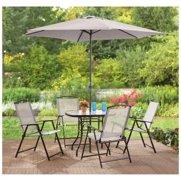 Outdoor Coffee Shop Tables and Chairs with Umbrellas
