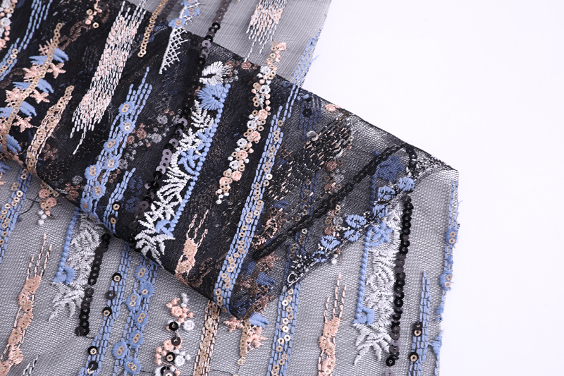 3mm And 5mm Spangle Embroidery  Fabric