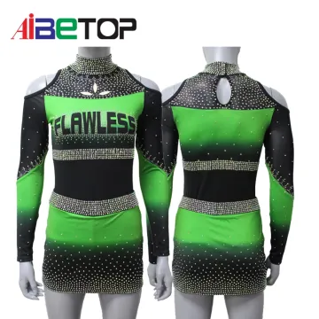Uniformes de torcida de alta qualidade personalizados pretos e verdes
