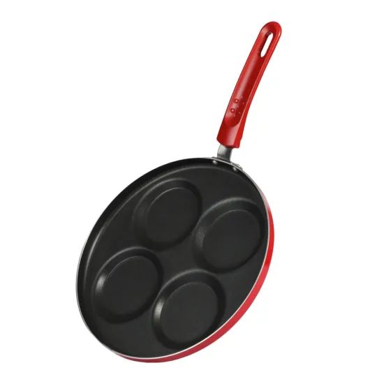 24cm Pressed Aluminum Egg Frying Pan with 4 Holes