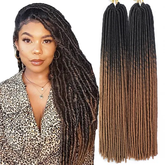 Straight Faux Locs Crochet Hair Extensions Dread Locks Hair Soft And Long 20inch Ombre Color Synthetic Fiber Afro Faux Locs