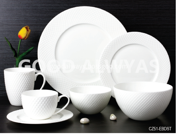 Fine Bone China Embossed Tableware