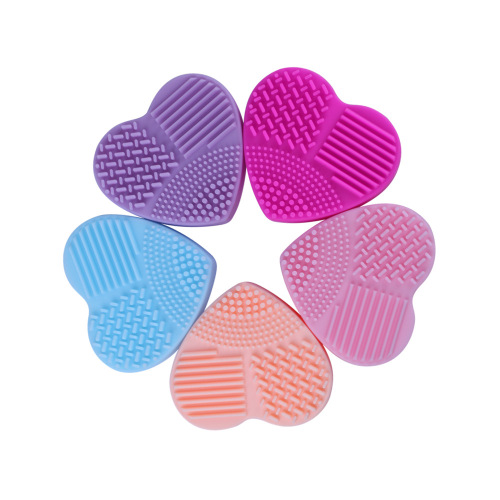 brush egg heart shape silicone makeup brush cleaner