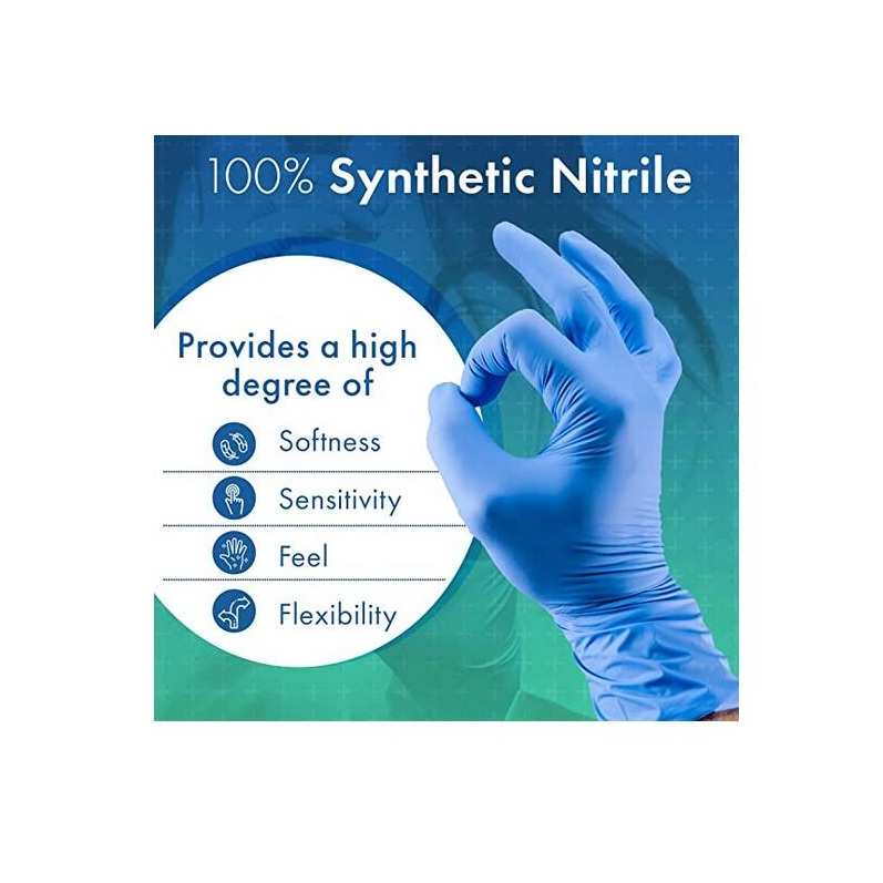 Gants de nitrile bleu pour une utilisation variée