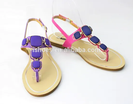 Best selling wholesales women fancy beaded flat summer sandals