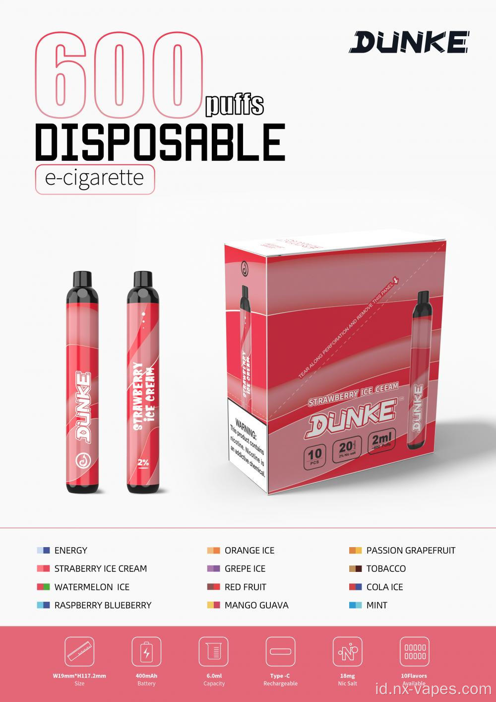 DUNKE M41 TPD HOT SALE Disposable 600puffs Vape