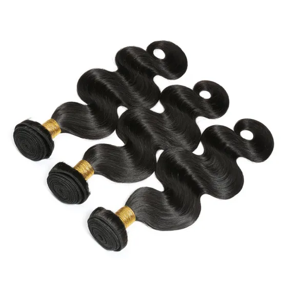 Brazilian Body Wave Hair 4 Bundles with Closure Remy Human Hair Weave Bundles With Closure Natural Color