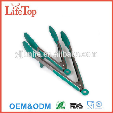 100% Food Grade Diswash Safer Cooking Tool Silicone Kitchen Tongs, BBQ Tongs with Silicone Tips