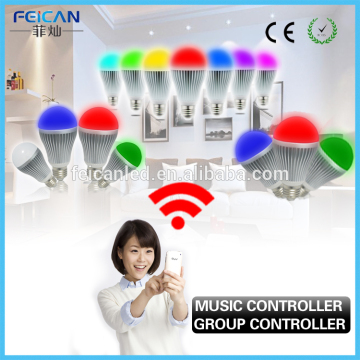 Remote control led bluetooth bulb lamp rgbw single control or group control for mobile phone ,ipad