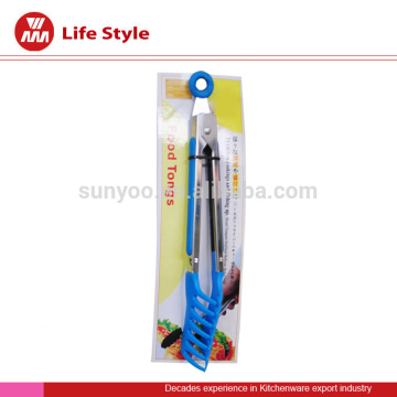 BBQ Stainless Steel Handle two different sides Nylon Serving Tongs