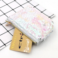 Coin Purse Keychain Custom sequins laser make up coin purse Manufactory