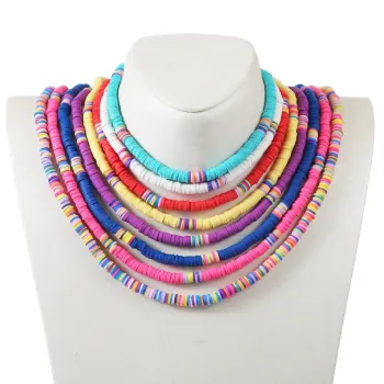 Top Selling Boho Clay Choker Necklaces: Vibrant, Handcrafted Beach Jewelry for Women