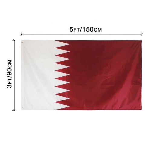 custom printed vivid color polyester world qatar flag
